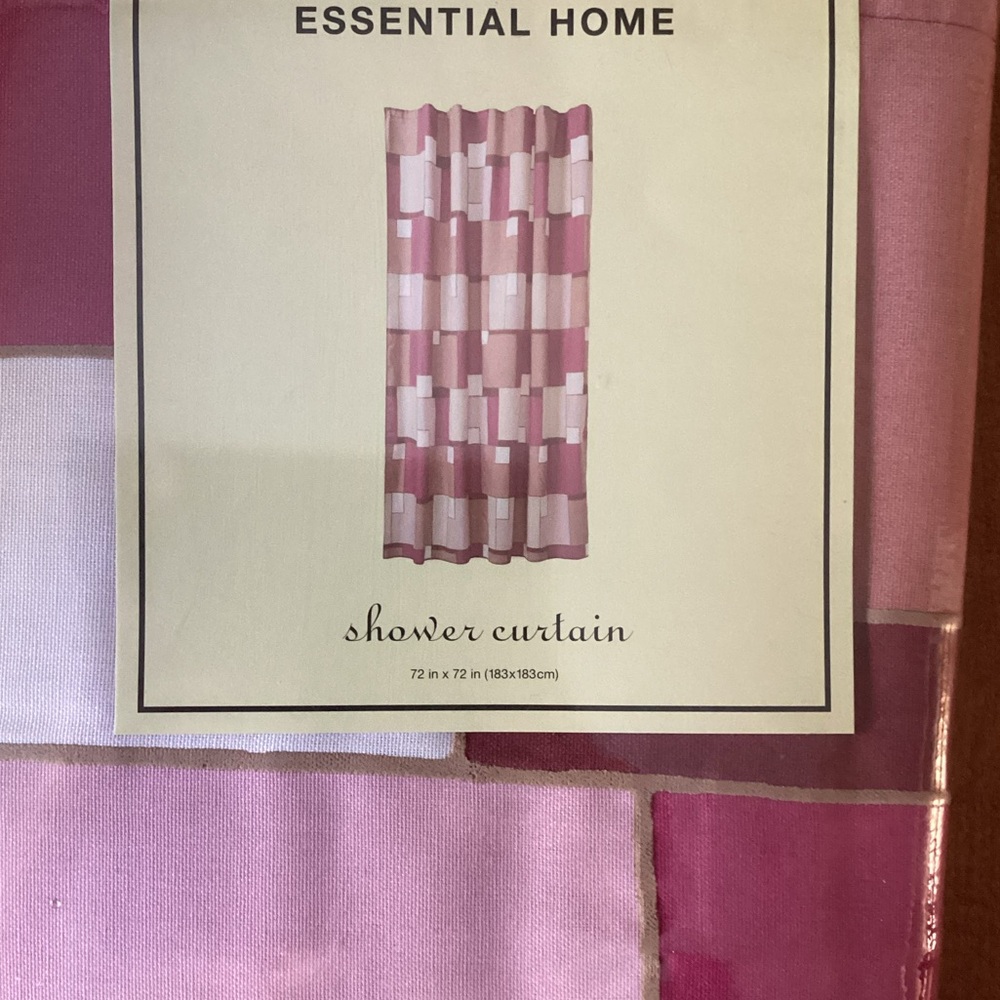 ♦️ NWT Shower curtain fabric mauve burgundy pink  NEW 72x72”